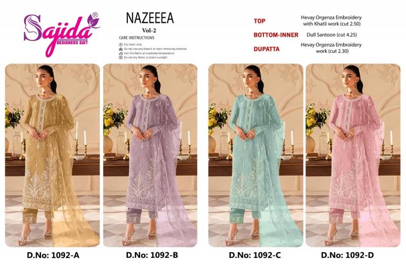 Sajida Nazeeea Vol 2 Organza Embroidered Salwar Suit - Image 4