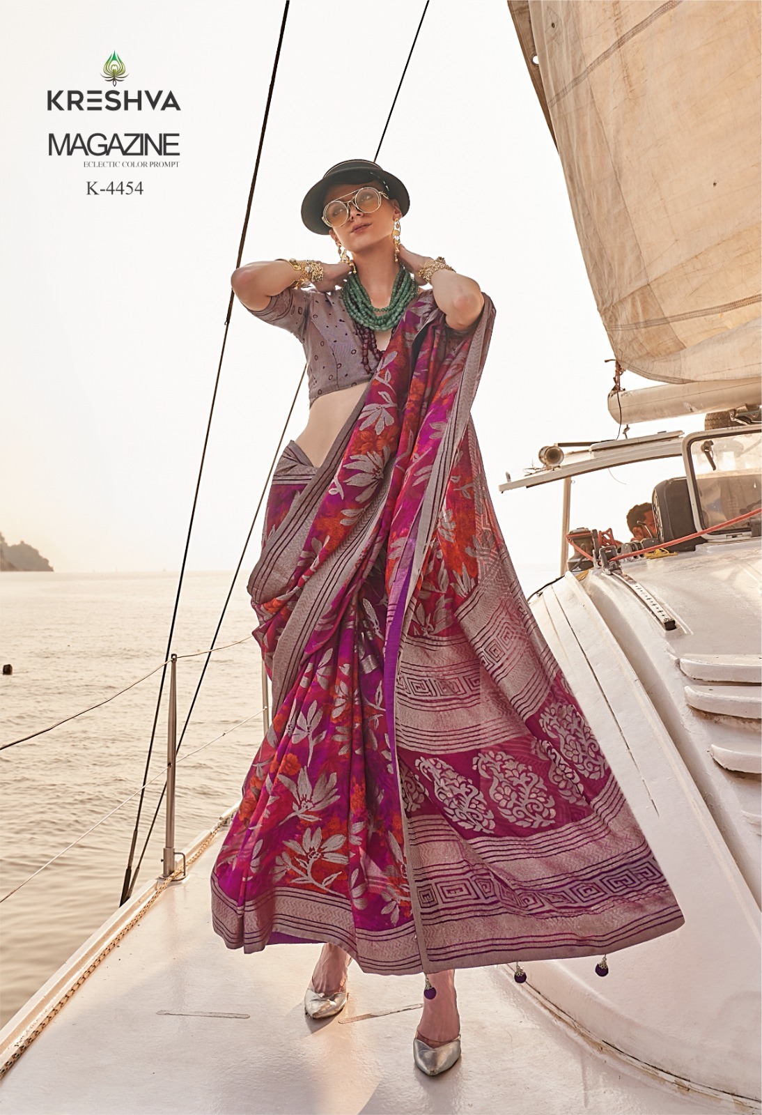 Kreshva Magazine Lux PV Georgette Fancy Saree Collection - Image 6