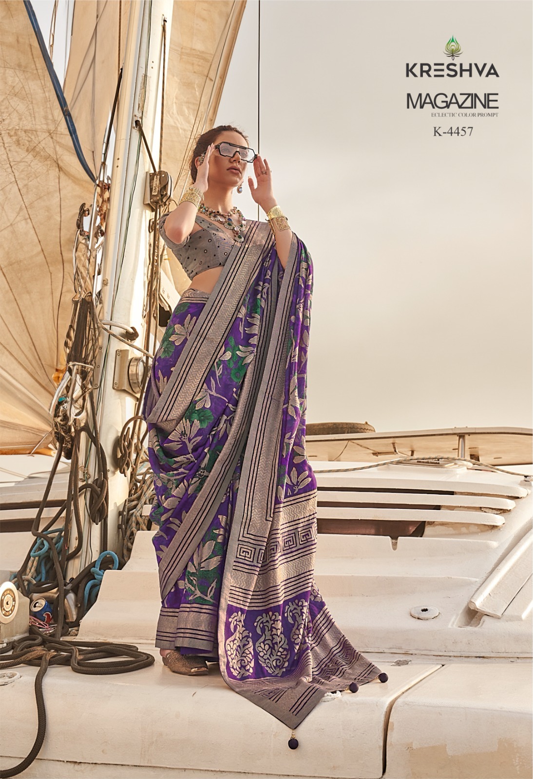 Kreshva Magazine Lux PV Georgette Fancy Saree Collection - Image 3