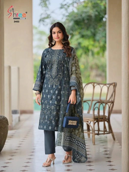 Shree Bin Saeed Lawn Cotton Pakistani Suit Collection Vol 24 - Image 5