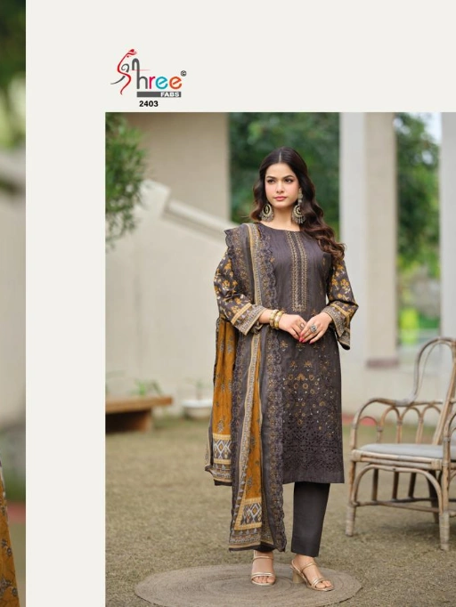 Shree Bin Saeed Lawn Cotton Pakistani Suit Collection Vol 24 - Image 4