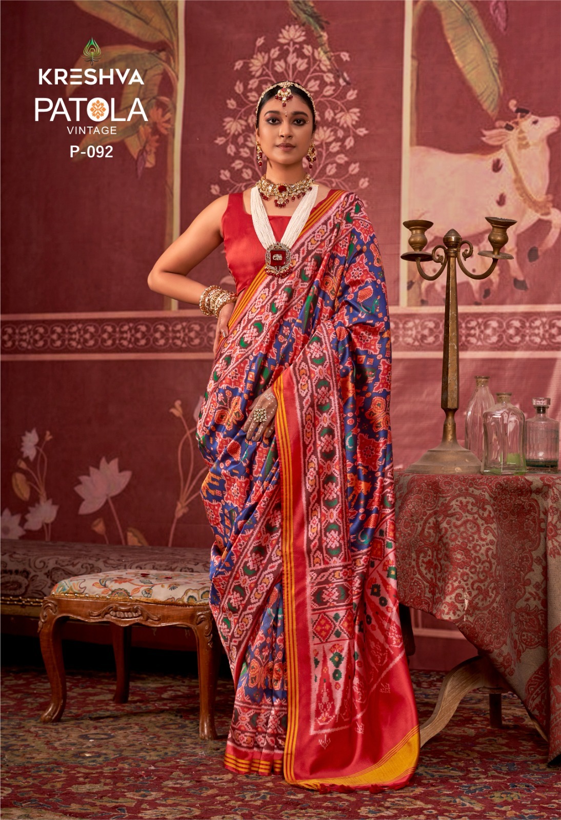 Kreshva Patola Vintage Traditional Wear PV Silk Patola Saree - Image 4