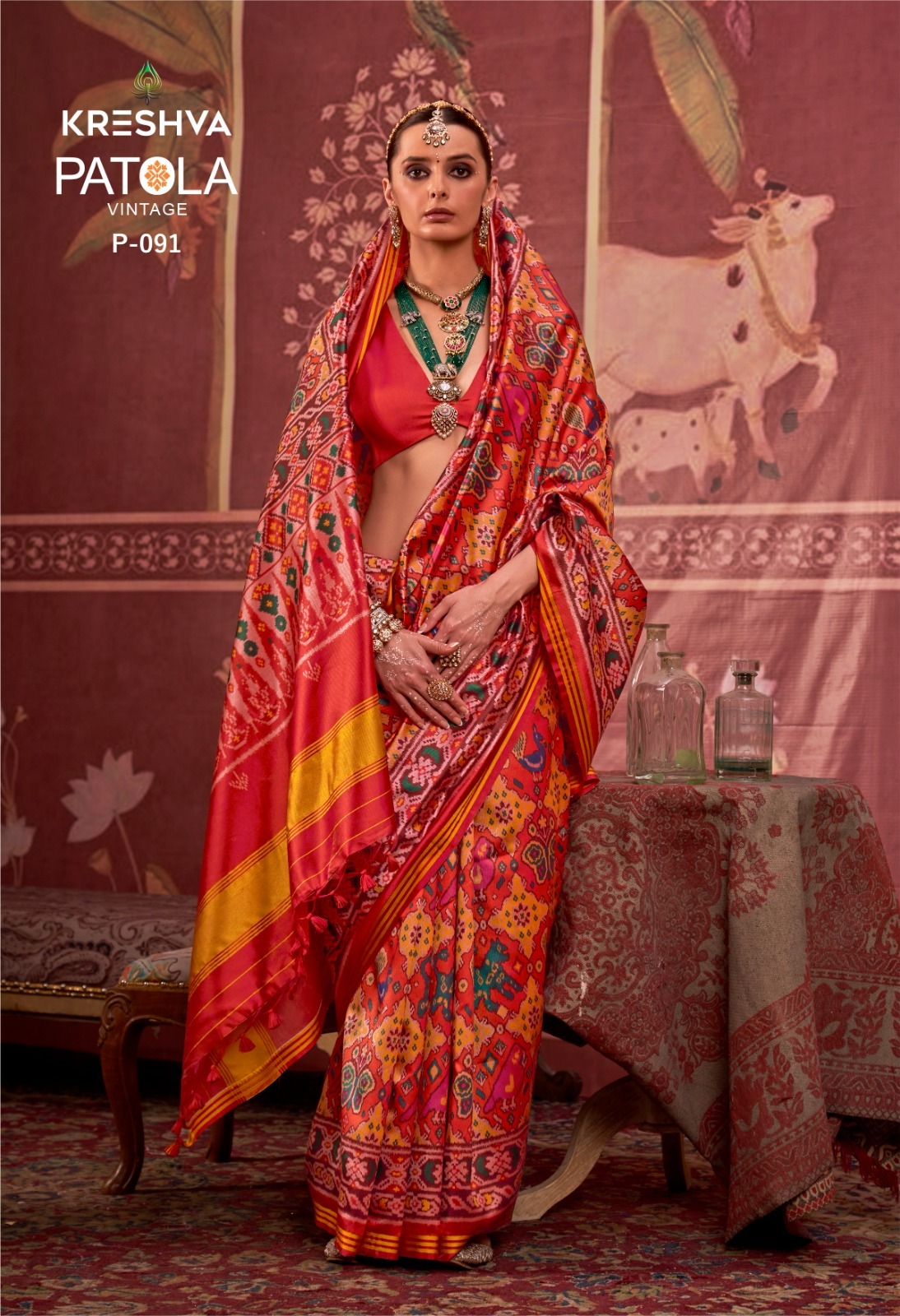 Kreshva Patola Vintage Traditional Wear PV Silk Patola Saree - Image 3