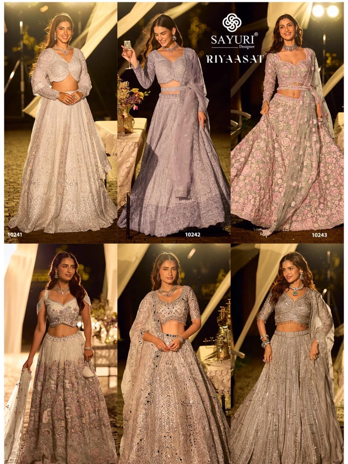 Sayuri Riyaasat Premium Bridal Pure Net Embroidered Lehenga Set - Image 3