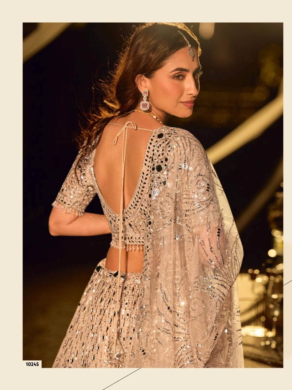 Sayuri Riyaasat Premium Bridal Pure Net Embroidered Lehenga Set - Image 3