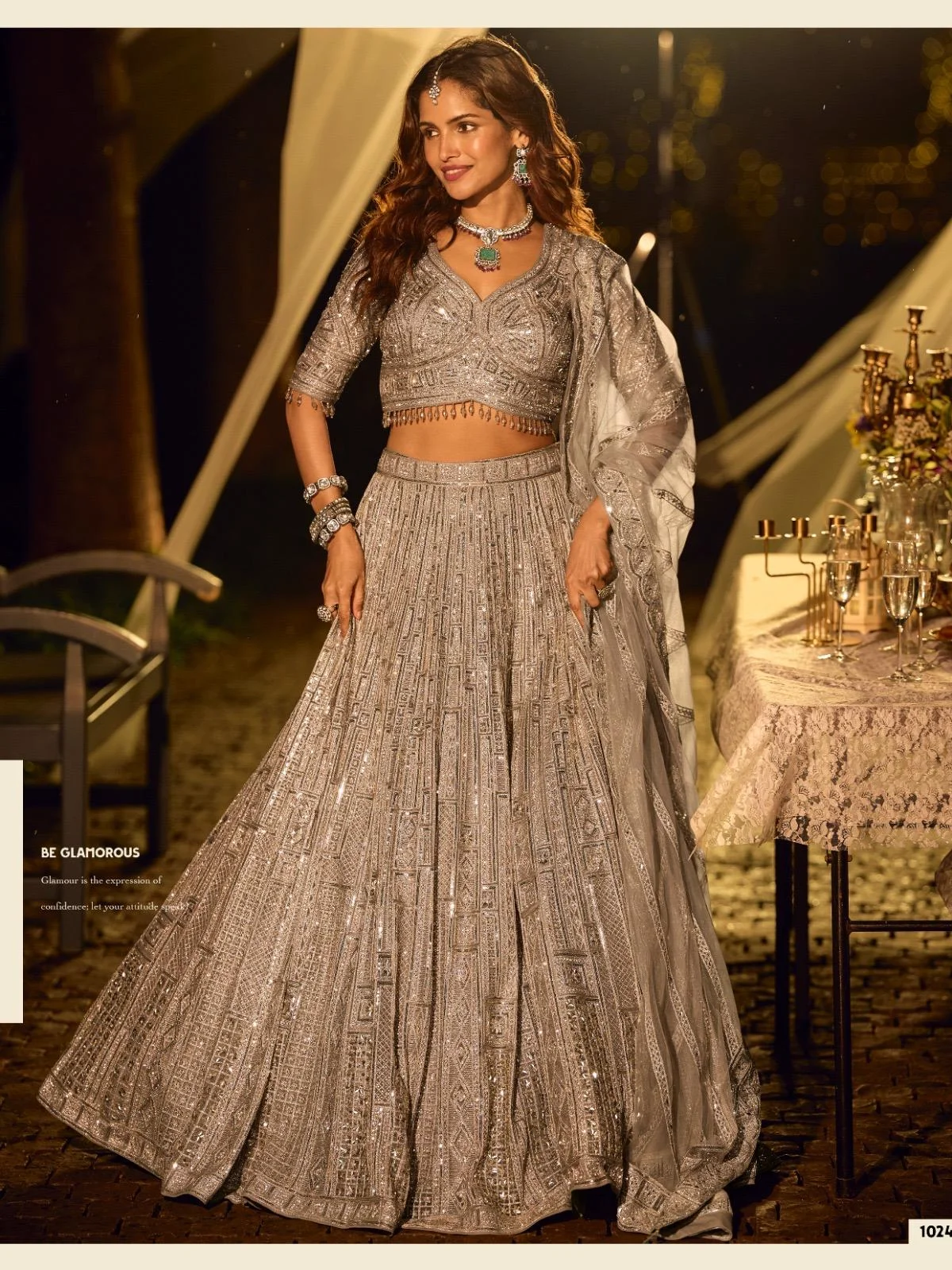 Sayuri Riyaasat Premium Bridal  Pure Net Embroidered Lehenga Set