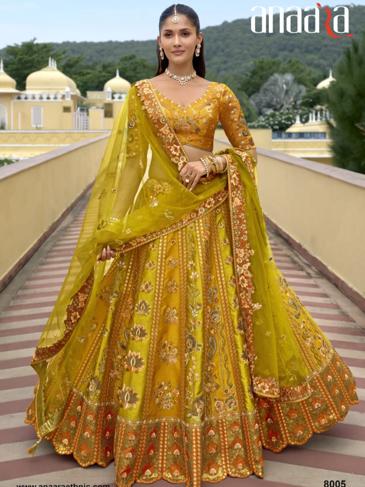 Anaraa Mustard Yellow Designer Bridal Wedding Lehenga Choli