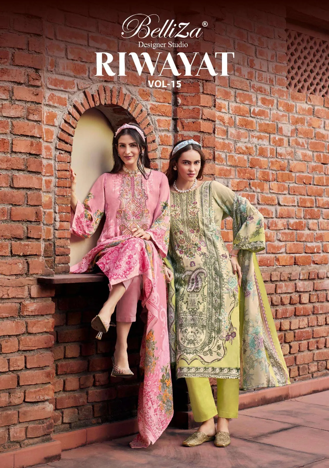 Belliza Riwayat Vol-15 Designer Viscose Digital Print Suit with Fancy Work