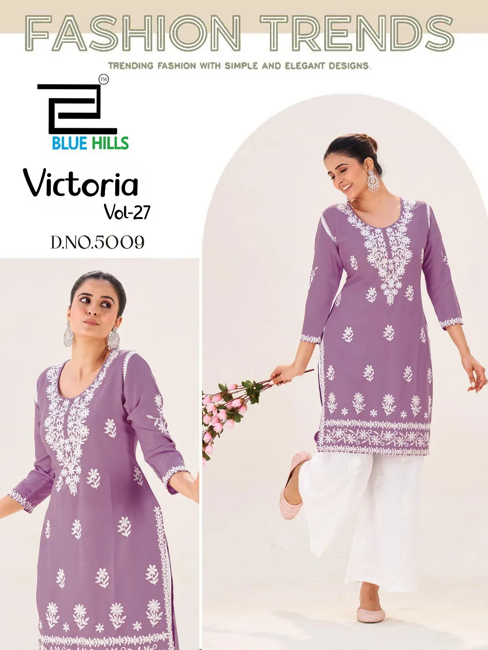 Blue Hills Victoria Vol 27 Stylish Rayon Kurti With Bottom Set - Image 5