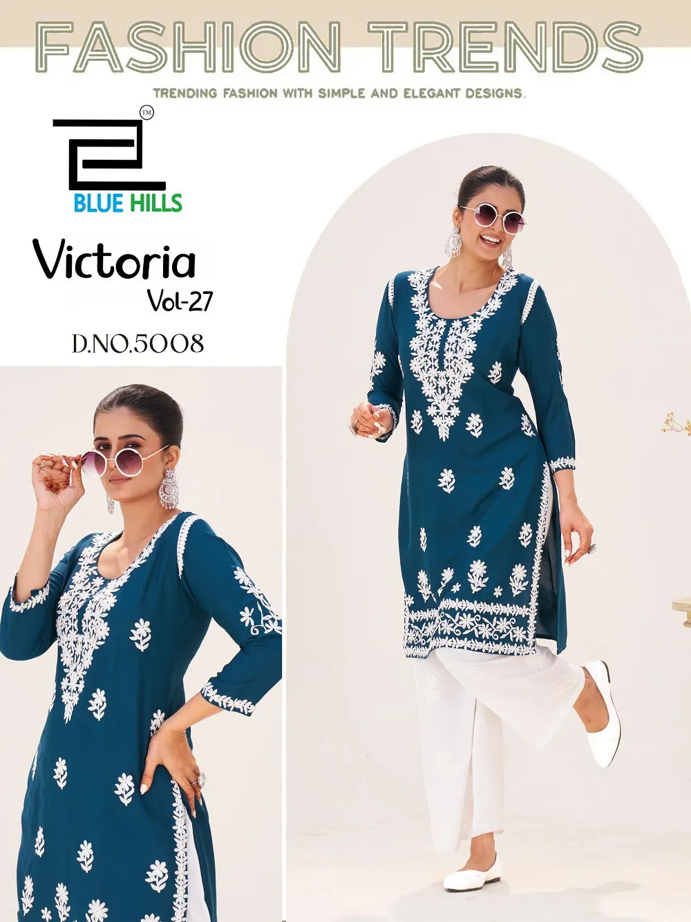 Blue Hills Victoria Vol 27 Stylish Rayon Kurti With Bottom Set - Image 6