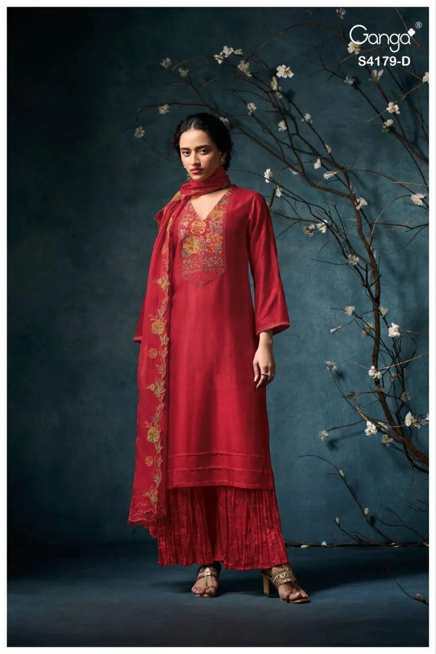 Ganga Liselle 4179 Designer Bemberg Silk Salwar Suit Collection