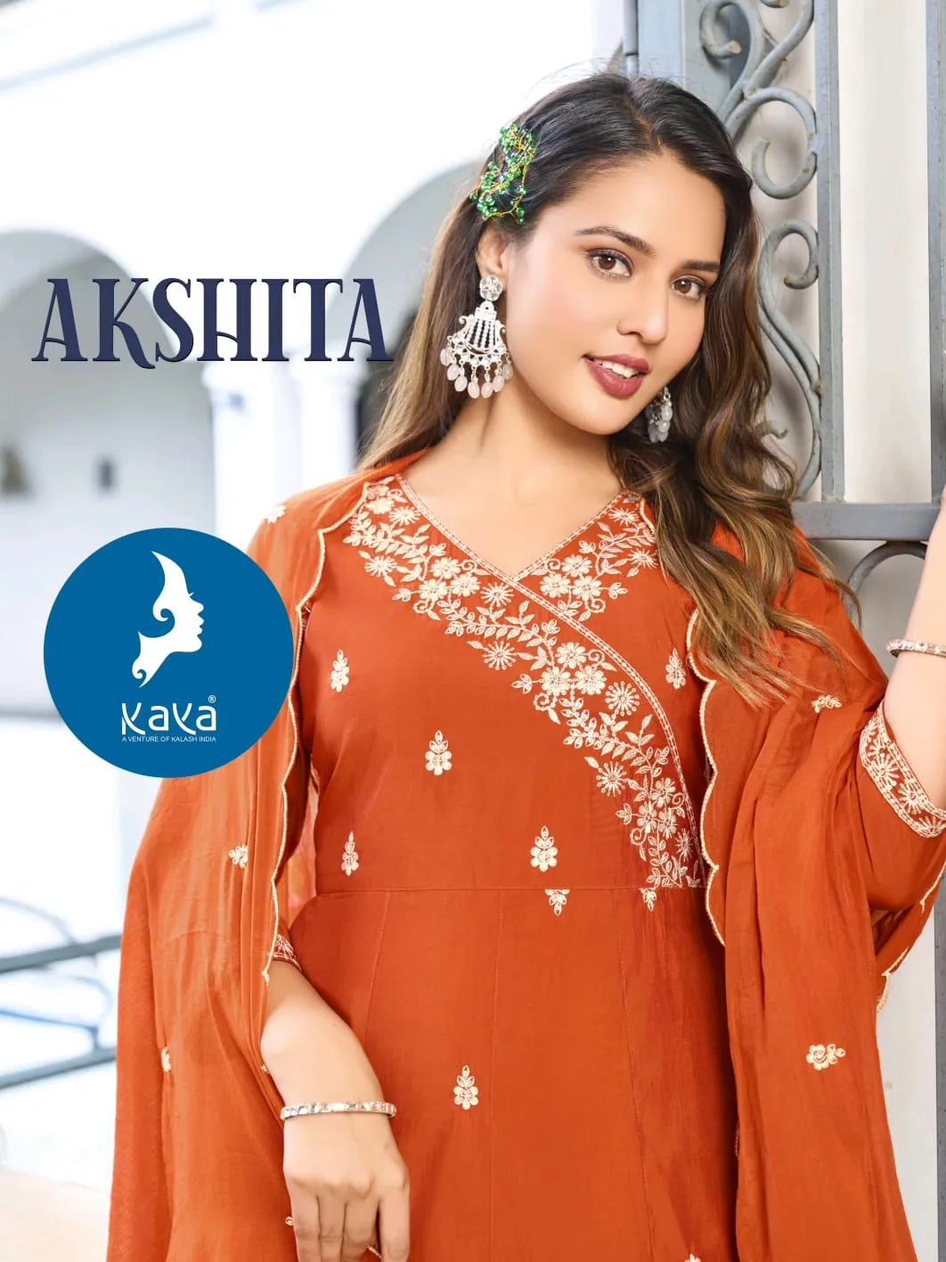 Kaya Akshita Roman Festival Wear Kurti Pant And Dupatta Set
