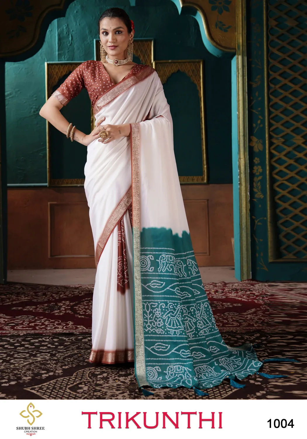 Shubh Shree Trikunthi Stylish Russian Crepe Saree Collection - Image 3