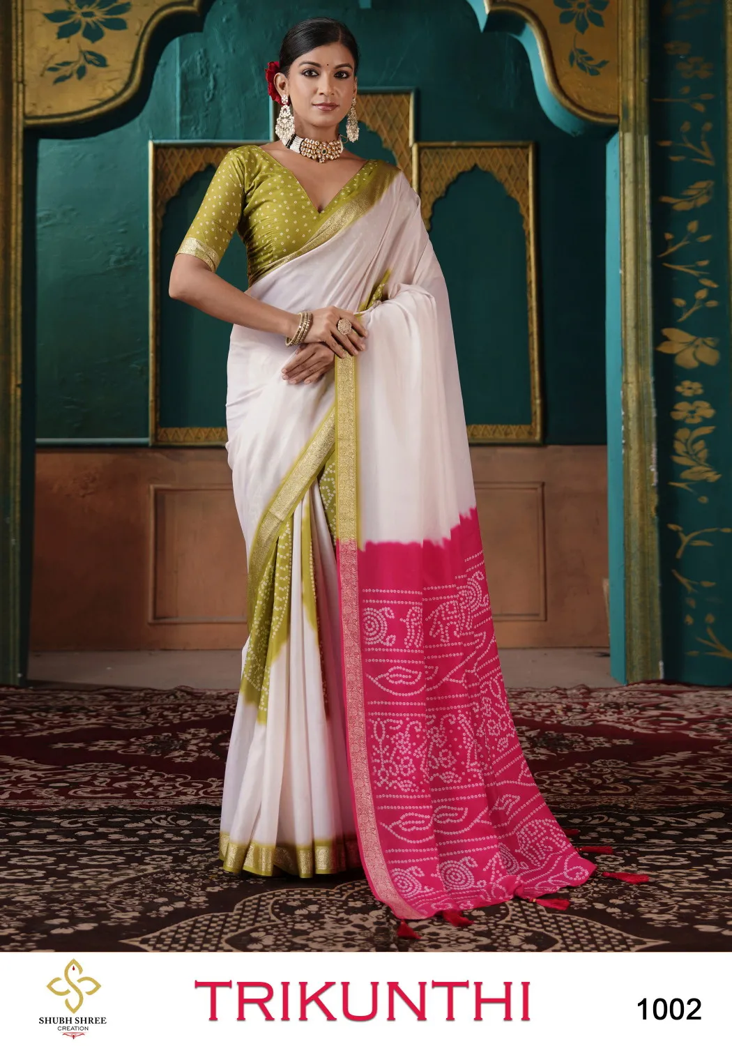 Shubh Shree Trikunthi Stylish Russian Crepe Saree Collection - Image 7