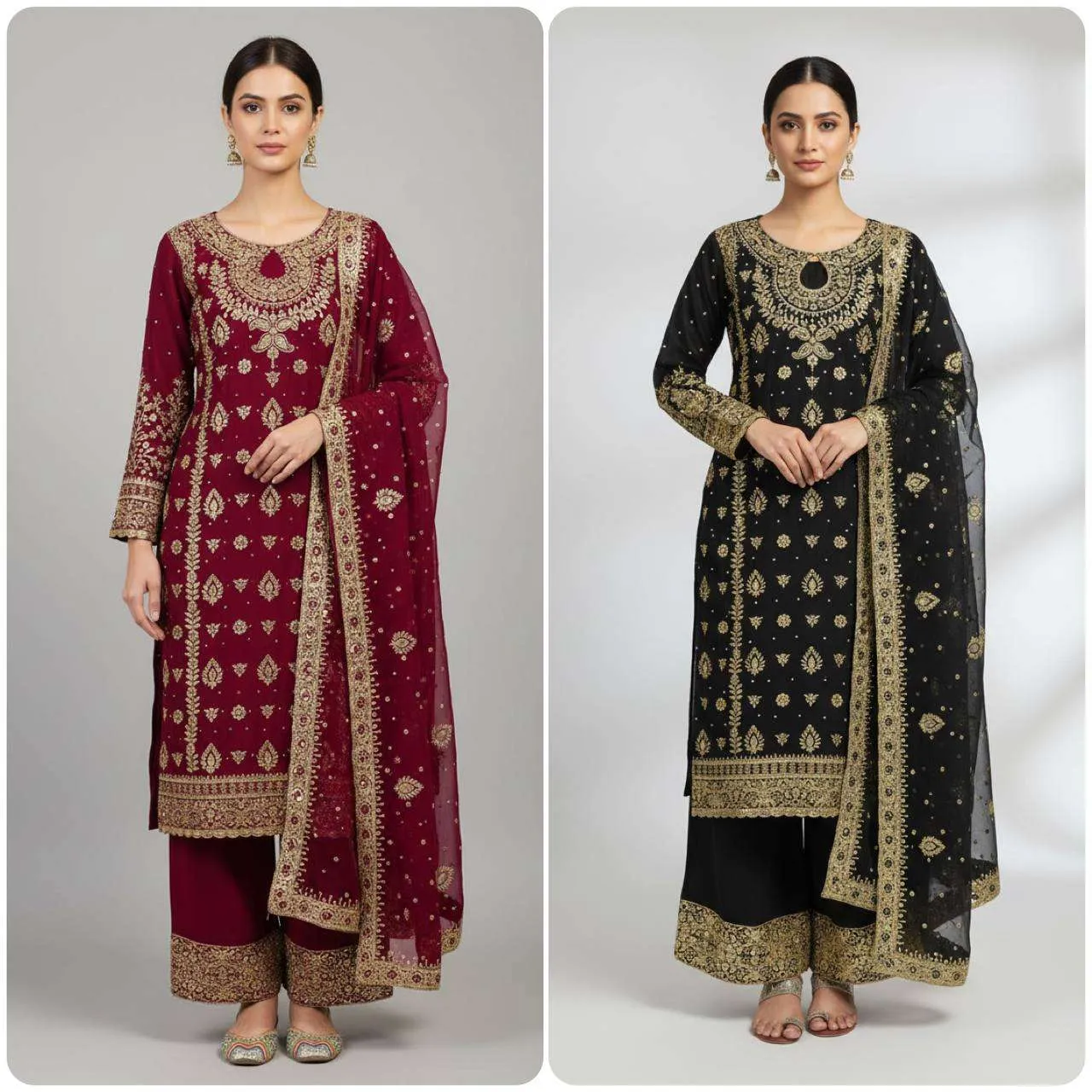 SRK 5214 Georgette Heavy Embroidered Designer Wedding Wear Suit - Image 5