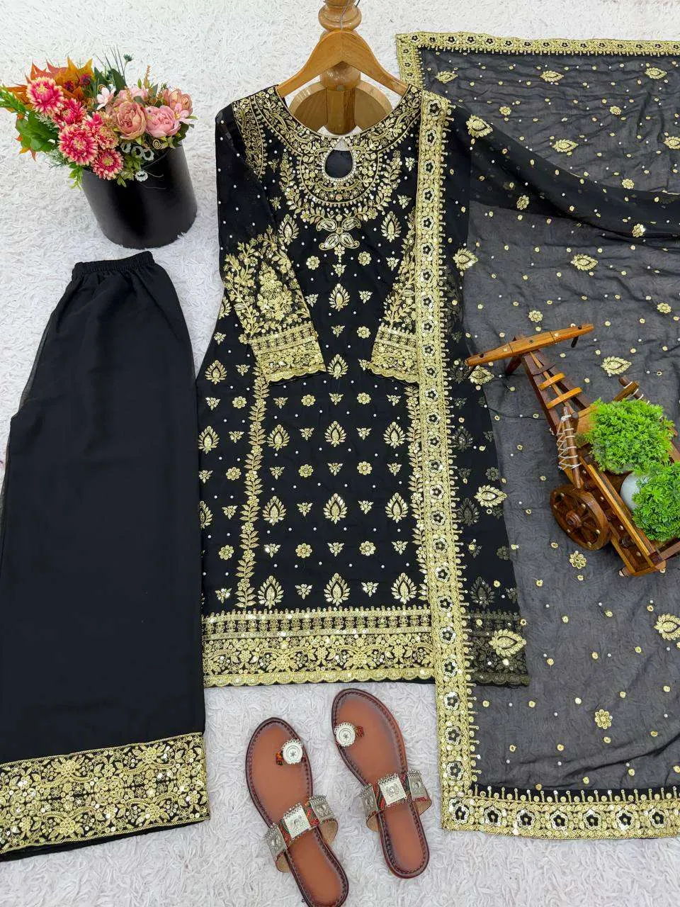 SRK 5214 Georgette Heavy Embroidered Designer Wedding Wear Suit - Image 9