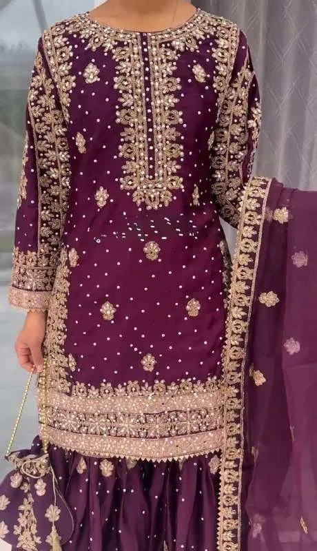 SRK 5314 Silk Sequence Embroidered Designer Suit for Festive & Party Wear - Image 6