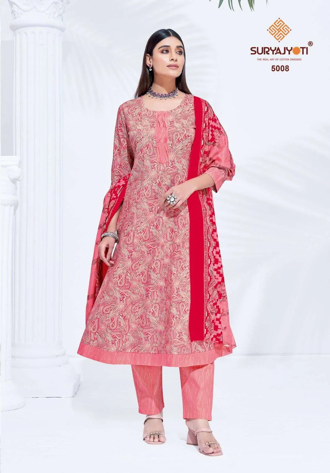 Suryajyoti Rashi Vol-5 Cotton Anarkali Style Ready-Made Suit